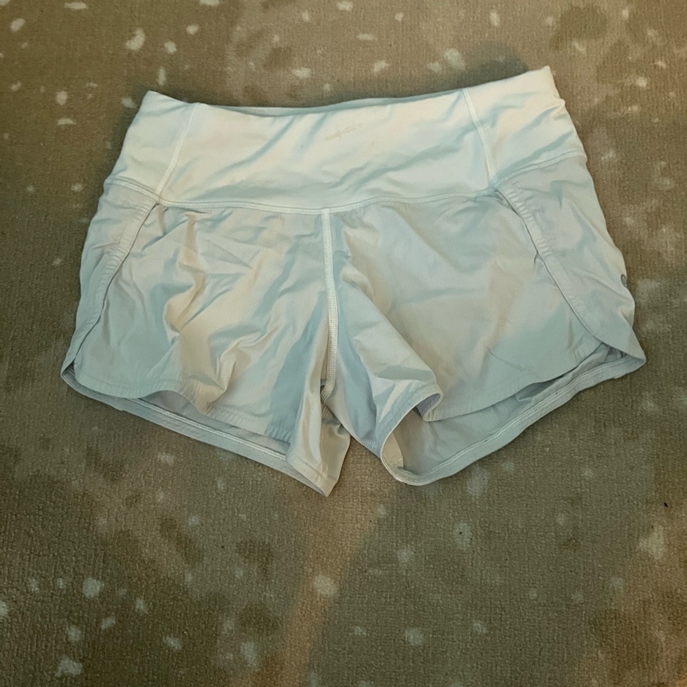 Lululemon white speed ups, size 2, 2.5 inch.